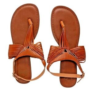 Fergalicious By Fergie Brown Braided Sandals Womens Sz 7